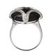 GEORGINI STERLING SILVER RHODIUM PLATED BLACK STONE RING at Ross's Online Art Auctions