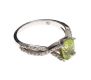 9CT WHITE GOLD PERIDOT AND DIAMOND RING at Ross's Online Art Auctions