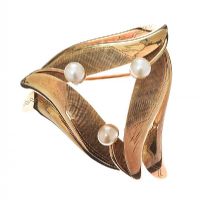 14CT GOLD SEED PEARL BROOCH at Ross's Online Art Auctions