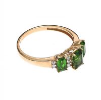 9CT GOLD RUSSIAN DIOPSIDE AND DIAMOND RING at Ross's Online Art Auctions