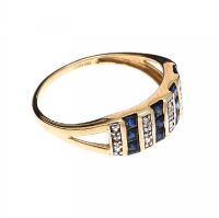 9CT GOLD KWAI BLUE SAPPHIRE AND DIAMOND RING at Ross's Online Art Auctions