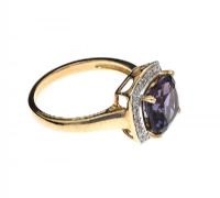 9CT GOLD BLUE STONE AND DIAMOND RING at Ross's Online Art Auctions