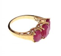 STERLING SILVER GOLD OVERLAY STERLING SILVER AND RED STONE RING at Ross's Online Art Auctions