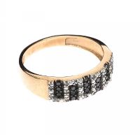 9CT GOLD BLACK AND WHITE DIAMOND RING at Ross's Online Art Auctions