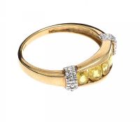 9CT GOLD MANDARIN CITRINE AND DIAMOND RING at Ross's Online Art Auctions
