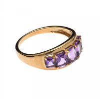 GOLD TONE AMETHYST RING at Ross's Online Art Auctions