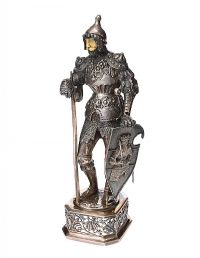 GERMAN SILVER FIGURE OF A MEDIEVAL KNIGHT at Ross's Online Art Auctions