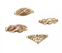FOUR 9CT GOLD RINGS at Ross's Online Art Auctions