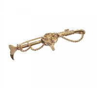 GOLD-TONE FOX AND WHIP BROOCH at Ross's Online Art Auctions