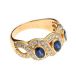 18CT GOLD THREE STONE SAPPHIRE AND DIAMOND RING at Ross's Online Art Auctions