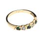 14CT GOLD GREEN STONE AND DIAMOND RING at Ross's Online Art Auctions