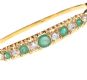 18CT GOLD EMERALD AND DIAMOND BANGLE at Ross's Online Art Auctions