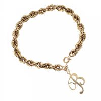 9CT GOLD ROPE CHAIN BRACELET at Ross's Online Art Auctions