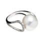 18CT WHITE GOLD SOUTH SEA PEARL AND DIAMOND RING
 at Ross's Online Art Auctions