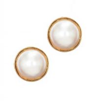 9CT GOLD MABE PEARL EARRINGS at Ross's Online Art Auctions