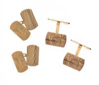 TWO PAIRS OF 9CT GOLD CUFFLINKS at Ross's Online Art Auctions