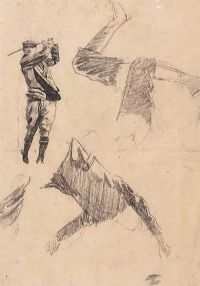 STUDY OF A GOLFER by William Conor RHA RUA at Ross's Online Art Auctions