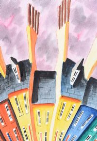 ROOFTOPS I by John Ormsby at Ross's Online Art Auctions