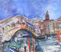 THE RIALTO BRIDGE, VENICE by L Haylichen at Ross's Online Art Auctions