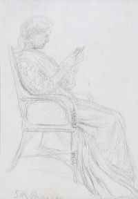 STUDY OF MARIA PRAEGER by Sophia Rosamund Praeger HRHA HRUA at Ross's Online Art Auctions