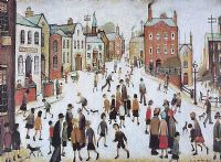 THE VILLAGE SQUARE by Laurence Stephen Lowry RA at Ross's Online Art Auctions