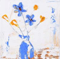 FLOWERS IN BLUE by Michael Smyth at Ross's Online Art Auctions