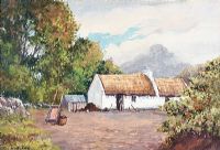 IRISH THATCHED COTTAGE by William Henry Burns at Ross's Online Art Auctions