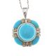 WHITE GOLD PENDANT AND CHAIN SET WITH TURQUOISE AND DIAMOND at Ross's Online Art Auctions