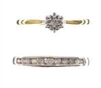 18CT WHITE GOLD DIAMOND ETERNITY RING AND 9CT GOLD DIAMOND SOLITAIRE RING at Ross's Online Art Auctions