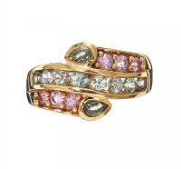 9CT GOLD GREEN, BLUE AND PINK SAPPHIRES at Ross's Online Art Auctions