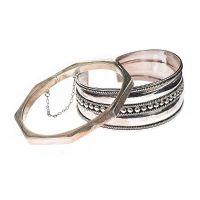 TWO SILVER BANGLES at Ross's Online Art Auctions