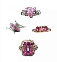 FOUR RINGS IN HUES OF PINK at Ross's Online Art Auctions