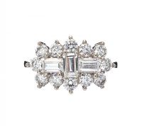 STERLING SILVER RING SET WITH CUBIC ZIRCONIA at Ross's Online Art Auctions