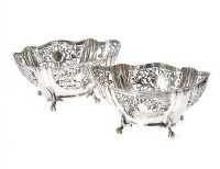 PIERCED STERLING SILVER CAKE BASKETS at Ross's Online Art Auctions