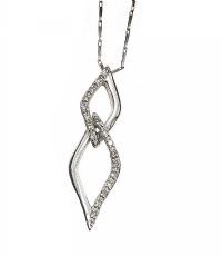 9CT WHITE GOLD DIAMOND-SET PENDANT AND CHAIN at Ross's Online Art Auctions