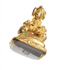 GOLD-TONE AND GLASS SEAL at Ross's Online Art Auctions