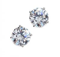 STERLING SILVER EARRINGS SET WITH MOISSANITE at Ross's Online Art Auctions