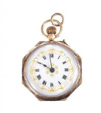 9CT GOLD OPEN-FACED LADY'S FOB WATCH at Ross's Online Art Auctions