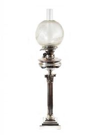 VICTORIAN CORINTHIAN PILLAR OIL LAMP at Ross's Online Art Auctions