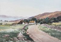 ROAD BY THE LOUGH by Rowland Hill RUA at Ross's Online Art Auctions