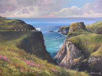 CARRICK A REDE ROPE BRIDGE, COUNTY ANTRIM by William Yeaman at Ross's Online Art Auctions