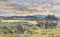 VIEW FROM CASTLE BALFOUR, LISNASKEA EVENING by Patric Stevenson PPRUA at Ross's Online Art Auctions