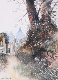GARDEN GATE BY THE TREES by Martin D. Cooke at Ross's Online Art Auctions