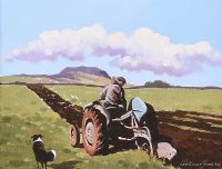 PLOUGHING NEAR SLEMISH by Gregory Moore at Ross's Online Art Auctions