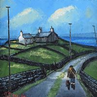 WALKING THE DOG by James Downie at Ross's Online Art Auctions