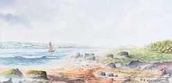 KILCLIEF BAY NEAR STRANGFORD LOUGH by Robert B. Higgins at Ross's Online Art Auctions