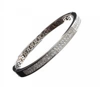 18CT WHITE GOLD DIAMOND BANGLE at Ross's Online Art Auctions