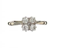 PLATINUM DIAMOND CLUSTER RING at Ross's Online Art Auctions
