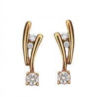9CT GOLD DIAMOND 'SHOOTING STAR' EARRINGS at Ross's Online Art Auctions