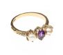 9CT GOLD AMETHYST AND PEARL RING at Ross's Online Art Auctions